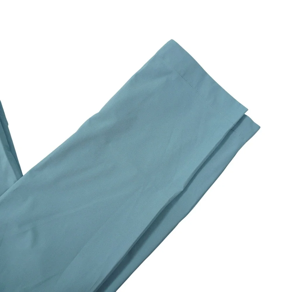 J. Crew Slim Tech Pants Chino Mens 35x32 Blue Green Mountain Fog Stretch NEW